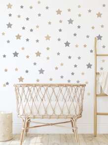 1 件星星图案墙贴，波西米亚风 PVC 星星印花墙贴，用于家居装饰，贴纸，墙贴，乙烯基贴花用于家居装饰，春季装饰品让您的家焕然一新，Rama 装饰贴纸礼物生日毕业 - 彩色 - 查看 1