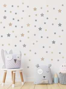 1 件星星图案墙贴，波西米亚风 PVC 星星印花墙贴，用于家居装饰，贴纸，墙贴，乙烯基贴花用于家居装饰，春季装饰品让您的家焕然一新，Rama 装饰贴纸礼物生日毕业 - 彩色 - 查看 4