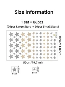 1 件星星图案墙贴，波西米亚风 PVC 星星印花墙贴，用于家居装饰，贴纸，墙贴，乙烯基贴花用于家居装饰，春季装饰品让您的家焕然一新，Rama 装饰贴纸礼物生日毕业 - 彩色 - 查看 6