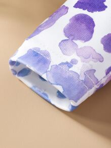 Baby Allover Print Sleepsuit With Headband - Multicolor - View 3