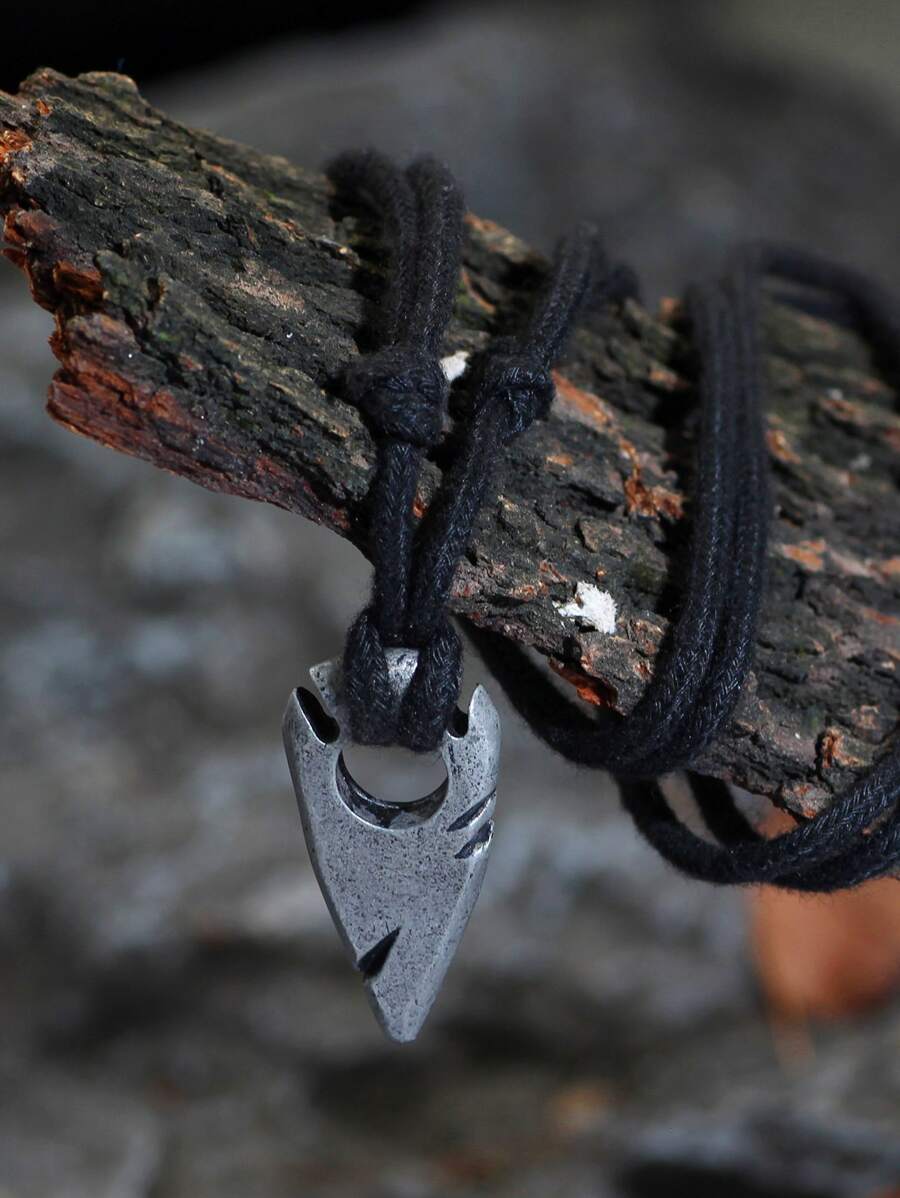 Fashionable and Popular Men Triangle Charm Necklace Alloy for Jewelry Gift and for a Stylish Look - Antique Silver - View 1