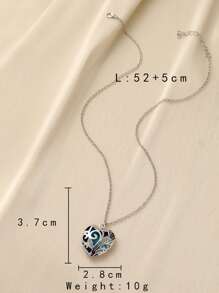 Vòng cổ quyến rũ trái tim bóng tối - Bạc - Xem 4