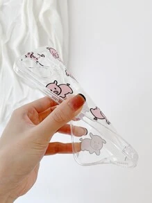 Hộp đựng điện thoại trong suốt hoạt hình lợn - Nhiều màu - Xem 3