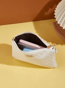 Không thấm nước, nhẹ, dành cho doanh nhân 1 bộ Túi vuông thêu hoa văn kim cương thời trang Bao gồm túi nhỏ dành cho các cô gái tuổi teen Nữ sinh viên đại học, tân binh & nhân viên văn phòng Hoàn hảo cho văn phòng, đại học, công việc, kinh doanh, đi làm - trắng - Xem 3