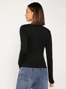 SHEIN Essnce Solid Round Neck Tee