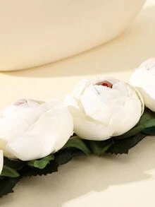 Flower Decor Hair Band - Beige - View 4