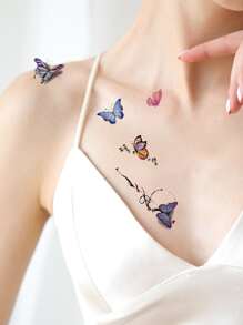 30 tờ hình xăm họa tiết bướm trang trí tiệc & trang điểm theo chủ đề lễ hội/Y2k - Nhiều màu - Xem 2