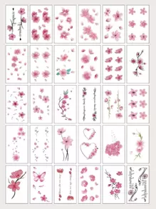 30 hojas de pegatinas de tatuaje con diseños de flores