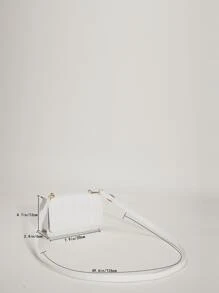 防水、輕巧、商務休閒迷你幾何壓花方形包適合青少年女大學生、菜鳥和白領，非常適合辦公室、大學、工作、商務、通勤 - 白色 - 查看 3