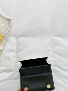 防水、輕巧、商務休閒迷你幾何壓花方形包適合青少年女大學生、菜鳥和白領，非常適合辦公室、大學、工作、商務、通勤 - 白色 - 查看 4