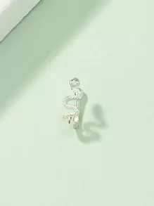 1入組時尚蛇裝飾鼻環適合女士身體裝飾用受歡迎穿孔身體鏈禮品適合女士和男士 - 銀色 - 查看 2