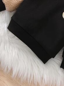 Baby Boy Bear Patched Sweatshirt - Black - View 3