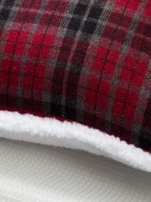 1 件格纹毛绒枕套，简约涤纶纤维方形抱枕套，舒适柔软，适合客厅、家居装饰 - 彩色 - 查看 6