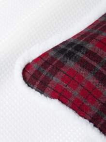 1 件格纹毛绒枕套，简约涤纶纤维方形抱枕套，舒适柔软，适合客厅、家居装饰 - 彩色 - 查看 7