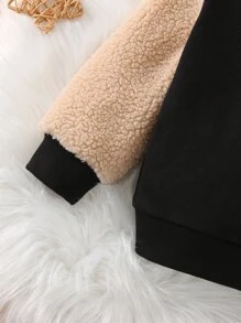 Baby Boy Bear Patched Sweatshirt - Black - View 4