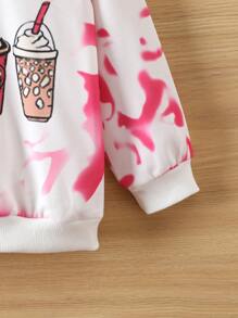 Áo nỉ bé gái Hoạt hình Cà vạt nhuộm Giải trí - Nhiều màu - Xem 3