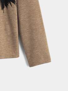 SHEIN Boys Eagle Print Tee - Mocha Brown - View 4