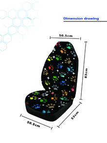 1pc Paw Print Car Seat Cover - Multicolor - View 5