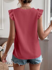 SHEIN VCAY Guipure Ren Trim Cap tay Áo - Màu Hồng  Dưa hấu - Xem 2