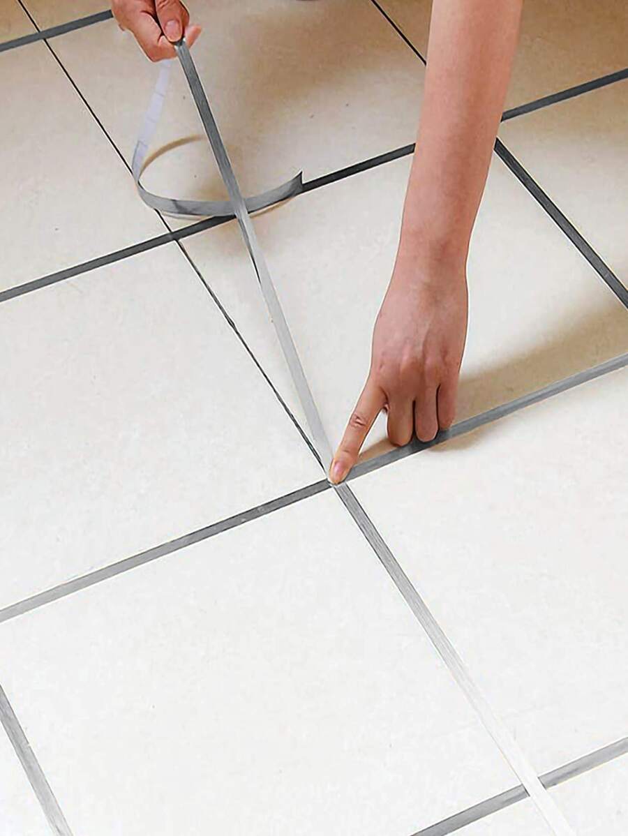 1 cuộn 50M Chải Bạc Tầng Viền Đường May Chống Thấm Nước Dán Tường tường Khoảng Cách Trần Nhà Trang Trí Tự Dán Ngói Băng Keo - Bạc - Xem 1