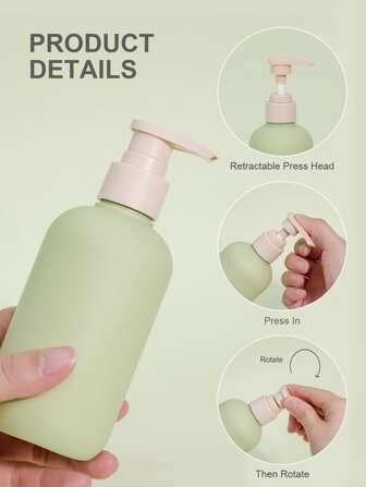 1 st 200Ml Push Type Lotion Tom flaska Återfyllbara plastreseflaskor för krämer, lotion, schampo, balsam