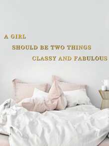 1 pieza Pegatina de pared de espejo en forma de letra - Dorado - Ver 2