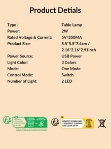 1入組迷你簡約風檯燈 - 彩色 - 查看 4
