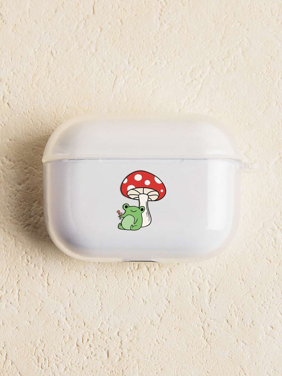Funda transparente compatible con Airpods con estampado de hongos y ranas - Multicolor - Ver 1
