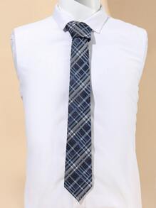Men Plaid Print Tie - Multicolor - View 3