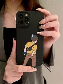 Cartoon Figure Graphic Phone Case - Multicolor - View 3