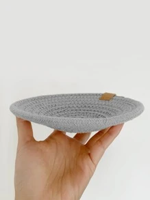 1pc Woven Jewelry Tray - Grey - View 4
