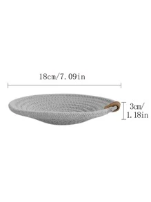 1pc Woven Jewelry Tray - Grey - View 3