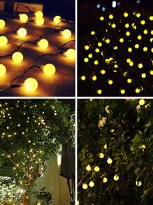 1入組20/30/50LED 4/5/7M球形設計太陽能燈串 - 黃色 - 查看 6