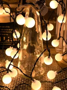 1入組20/30/50LED 4/5/7M球形設計太陽能燈串 - 黃色 - 查看 7