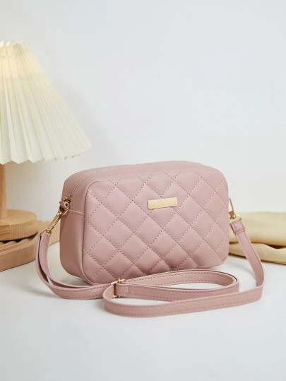Fashionable New Quilted Diamond Pattern Crossbody Shoulder Bag, Mini Small Handbag For Women