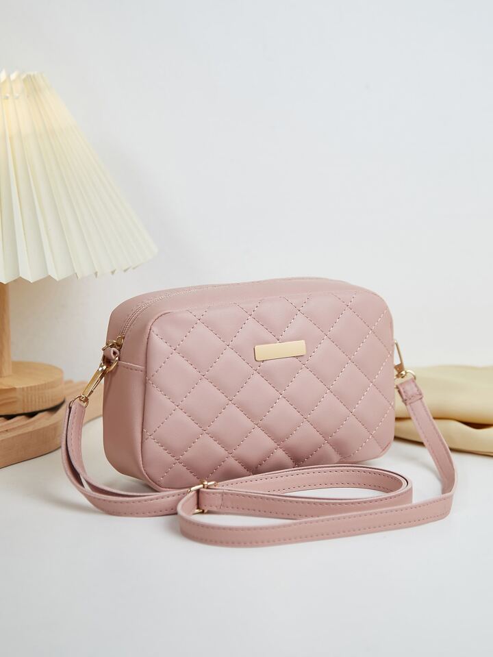 Pink quilted crossbody bag store