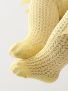 Toddler Girls Bow Decor Over The Knee Socks - Yellow - View 4