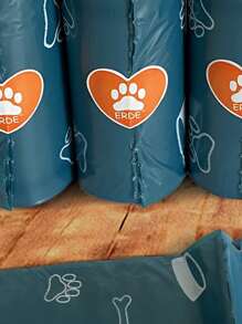 1卷爪子和骨頭圖案寵物拾便袋 - 彩色 - 查看 5