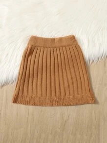 小女童條紋針織半身裙