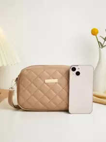 Nueva bolsa de hombro tipo bandolera en miniatura con patrón acolchado de rombos para mujeres