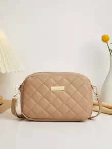 Nueva bolsa de hombro tipo bandolera en miniatura con patrón acolchado de rombos para mujeres