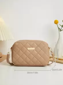 Nueva bolsa de hombro tipo bandolera en miniatura con patrón acolchado de rombos para mujeres