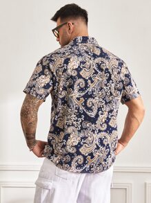 Manfinity RSRT Men Plus Scroll Print Shirt - Multicolor - View 2