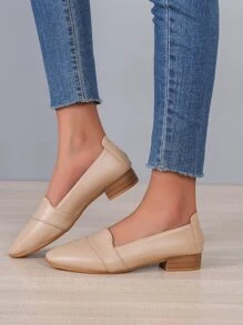 女士極簡尖頭優雅戶外平底鞋 - 卡其色 - 查看 4