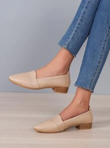 女士極簡尖頭優雅戶外平底鞋 - 卡其色 - 查看 5