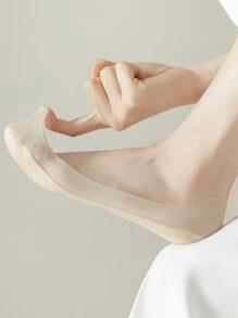 Solid Invisible Socks - Apricot - View 3