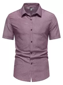 Manfinity Men Allover Geo Print Shirt - Multicolor - View 1