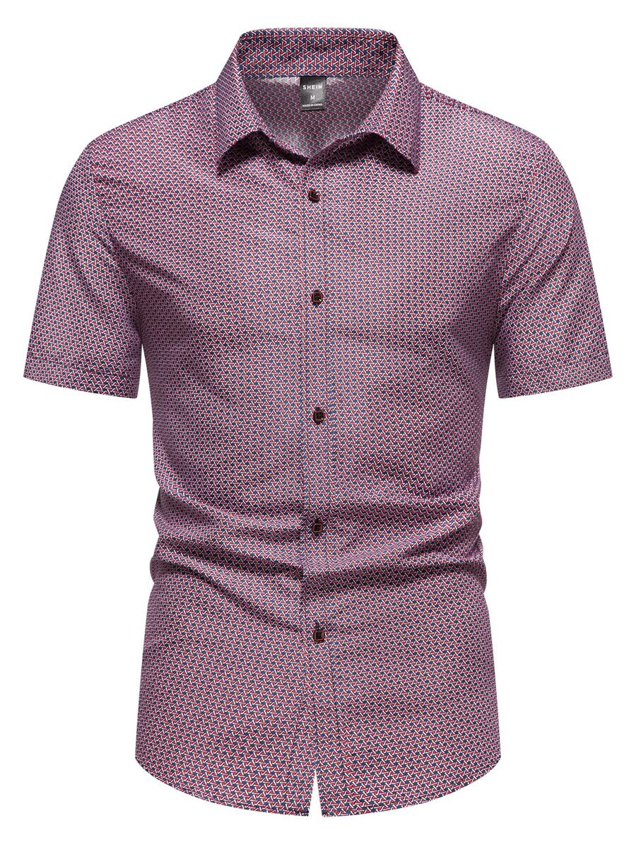 Manfinity Men Allover Geo Print Shirt - Multicolor - View 1