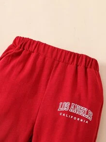 SHEIN Baby Boy 3pcs Letter Graphic Sweatpants Chic Outfits For Autumn/Winter