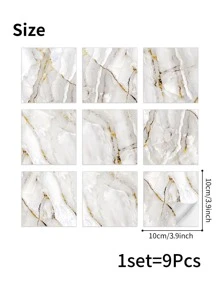 9 cái Cẩm thạch Hoa văn Nhà bếp Sticker - Nhiều màu - Xem 4